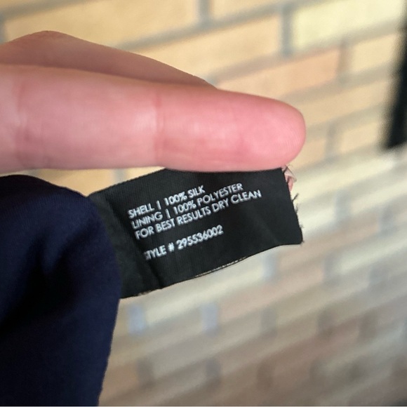 Club Monaco Paget 100% Silk Navy Blue Floral Long Sleeve Mini Dress Size 4 - Picture 5 of 7